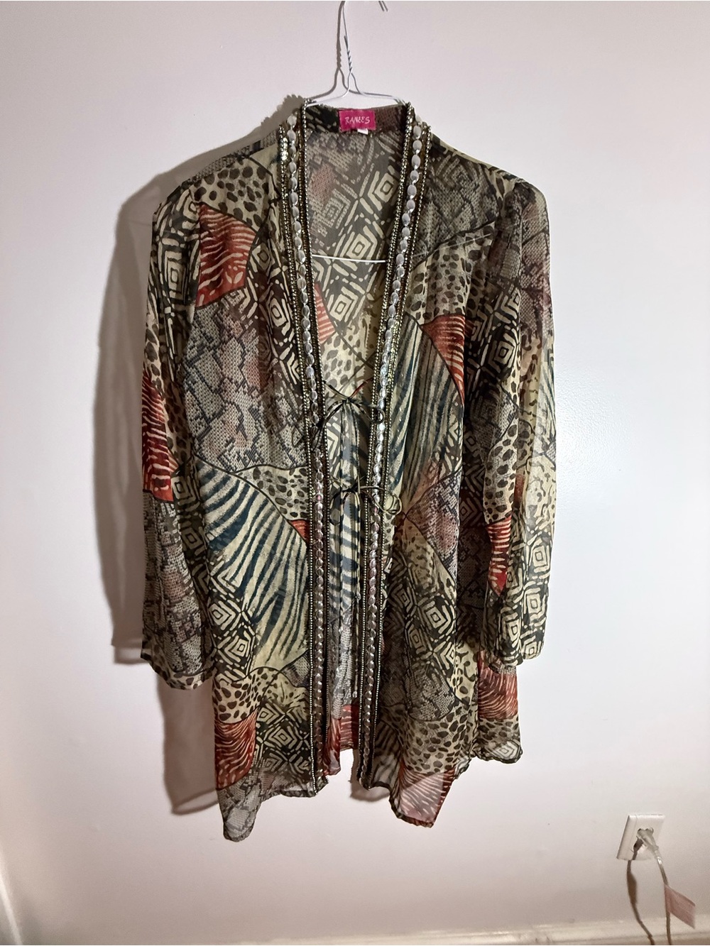 Ranee’s Sheer Beaded Boho Kimono / Cardigan